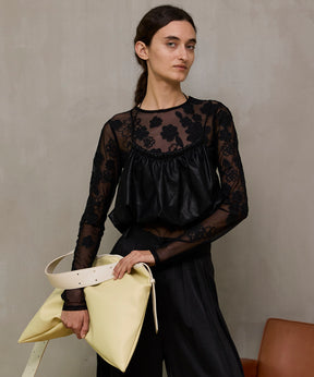 【26SPRING preorder】Gathered Balloon Vegan Leather Bustier