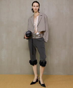 【26SPRING PRE-ORDER】Flower Hem Capri Pants