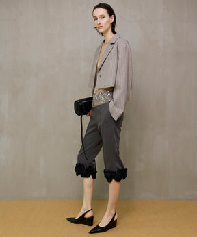 【26SPRING PRE-ORDER】Flower Hem Capri Pants