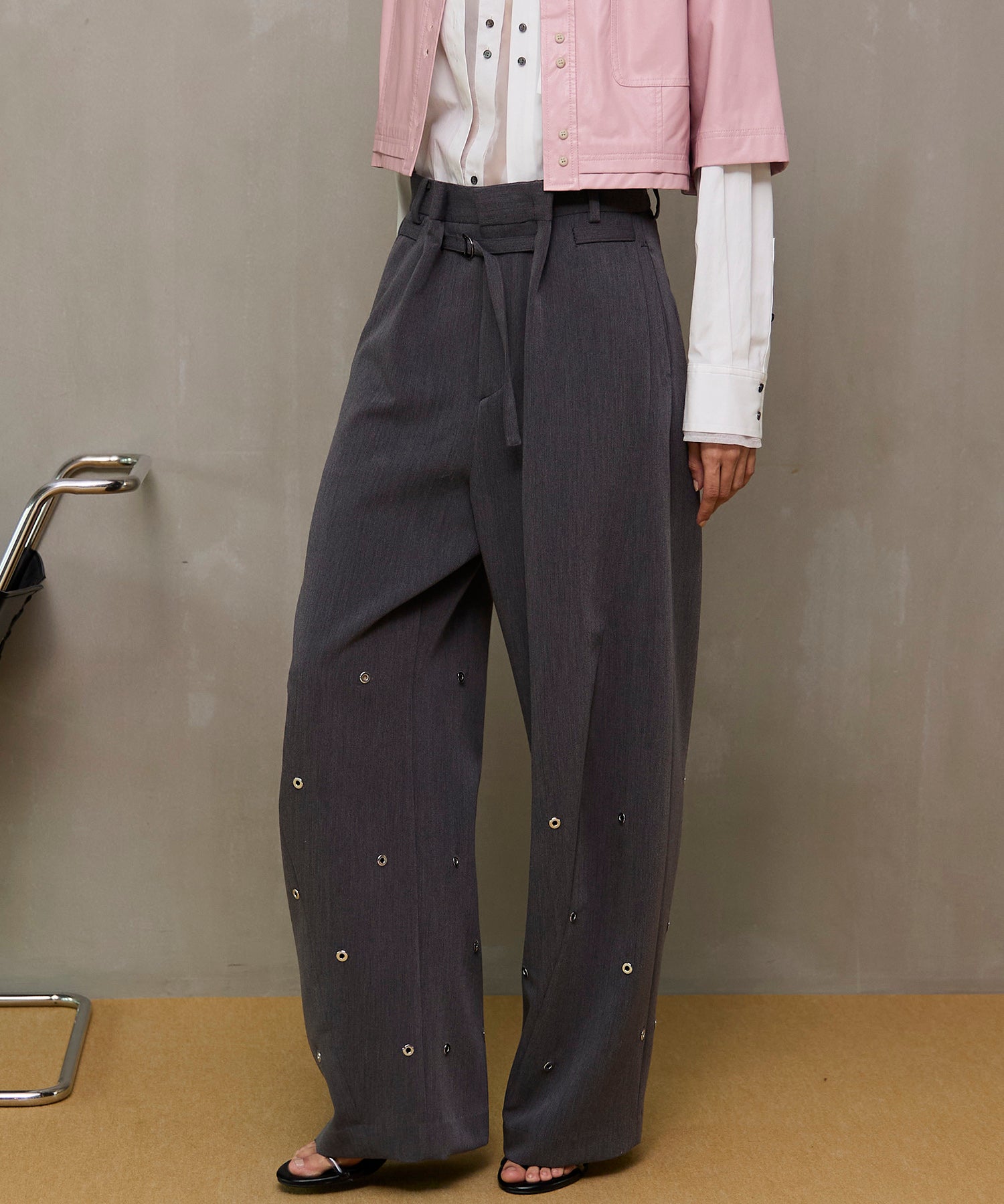 【26SPRING PRE-ORDER】Eyelet Tuck Pants