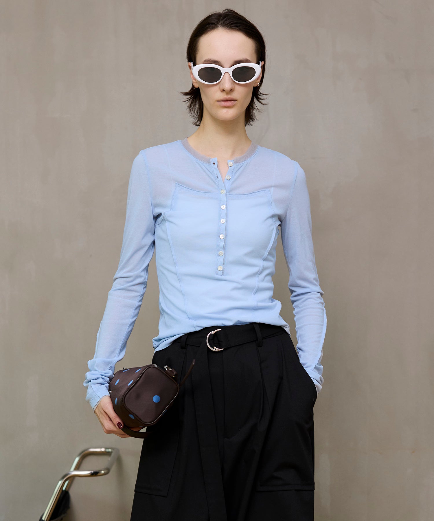 【26SPRING PRE-ORDER】Henley Neck Top