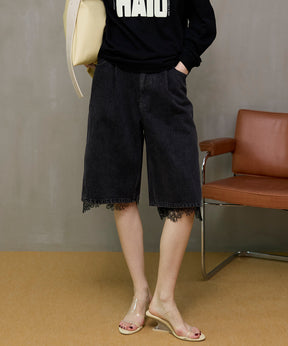 【26SPRING PRE-ORDER】Multi-Way Layered Denim Shorts