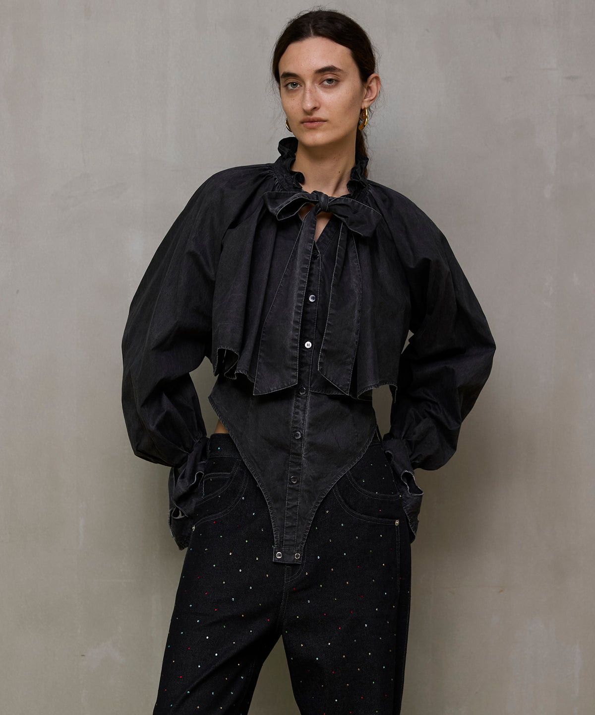 【26SPRING PRE-ORDER】Ruffle Shirt Bodysuit