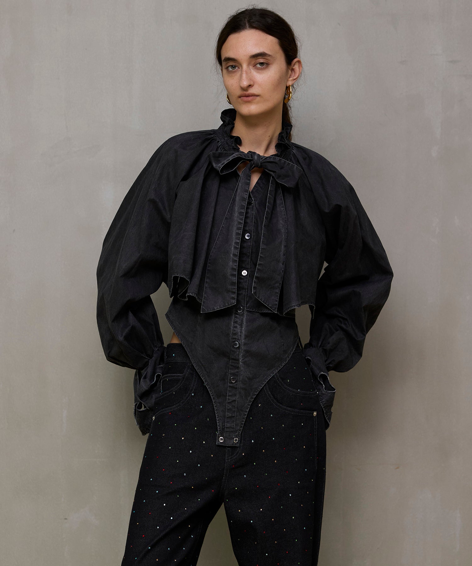 [26SPRING PRE-ORDER] 러플 셔츠 바디수트