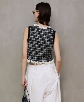 【26SPRING PRE-ORDER】Tweed Knit Vest