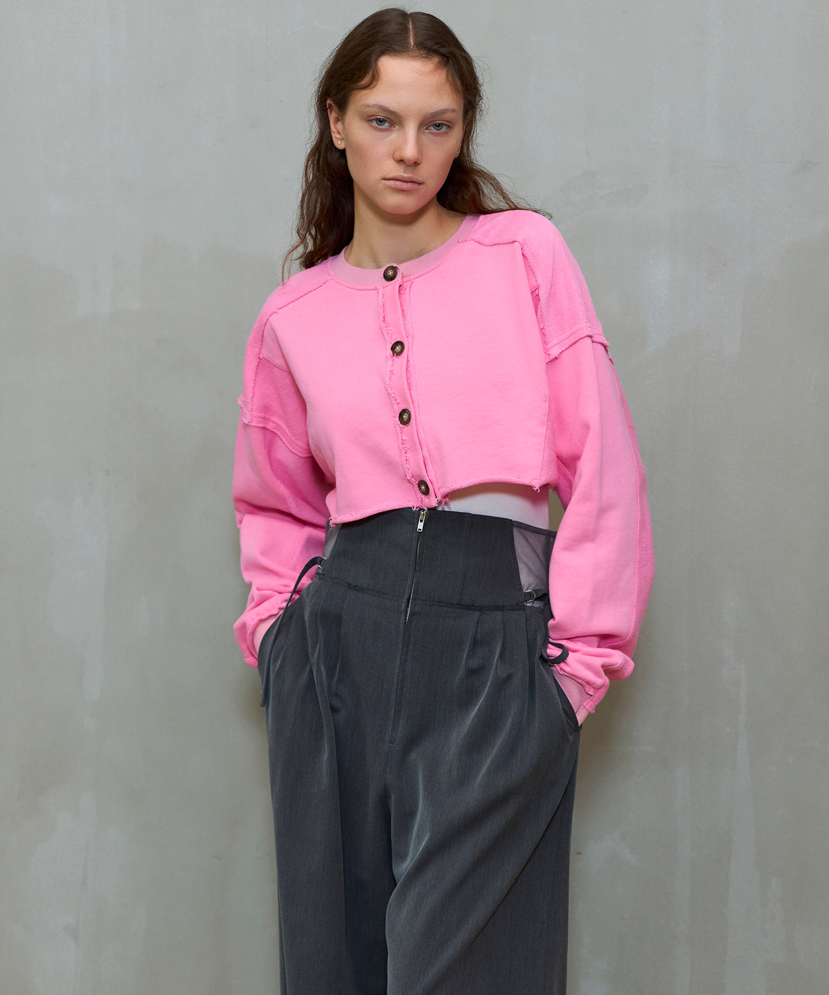 【26SPRING PRE-ORDER】2-Way Short Sweat Cardigan