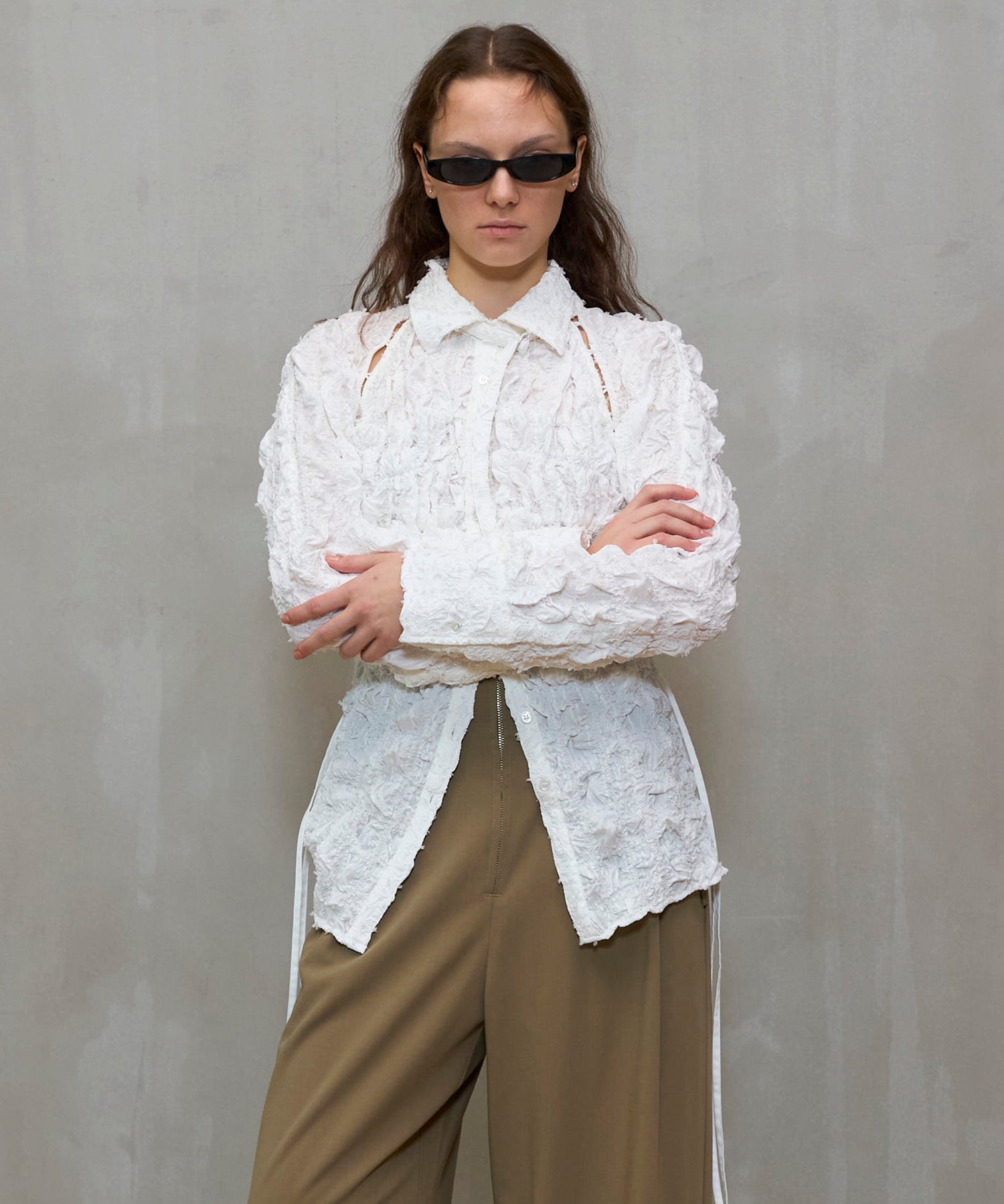 【26SPRING PRE-ORDER】Shirring Fabric Shape Shirt