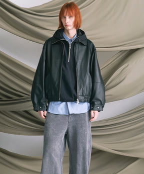 [25AW 사전 주문] 양 가죽 스탠드 칼라 블루슨
