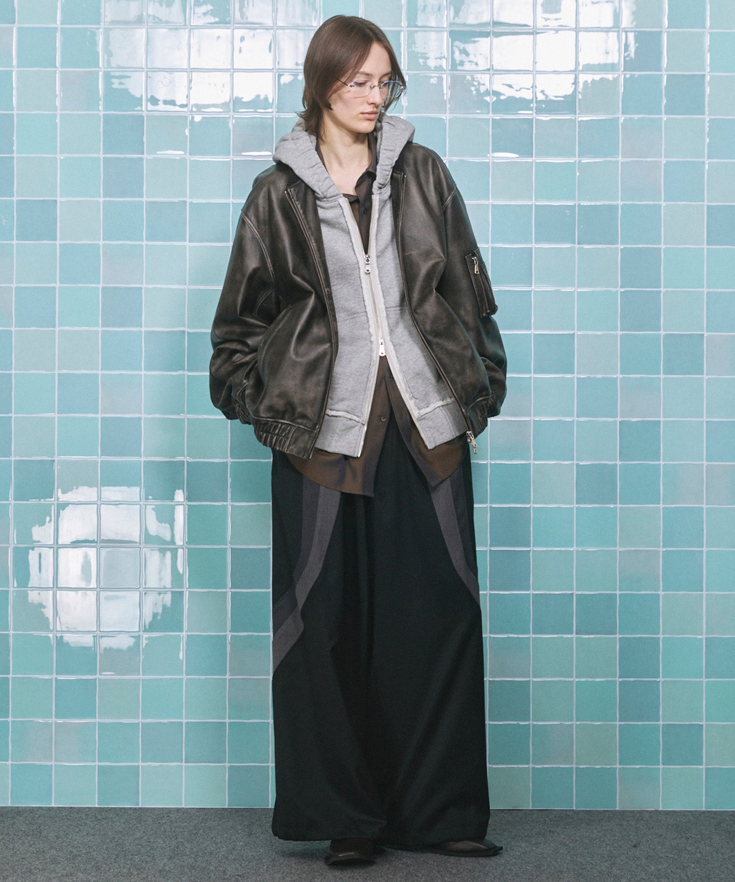 4 색 샹 브레이 세탁 가능한 양모 피크 라펠 더블 가슴 재킷