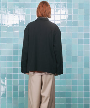 4 색 샹 브레이 세탁 가능한 양모 피크 라펠 더블 가슴 재킷