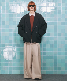 4 Colors CHAMBRAY WASHABLE WOOL BAGGY WIDE PANTS