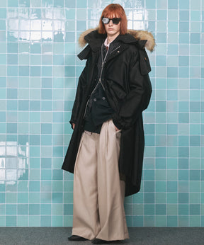 4 Colors CHAMBRAY WASHABLE WOOL BAGGY WIDE PANTS