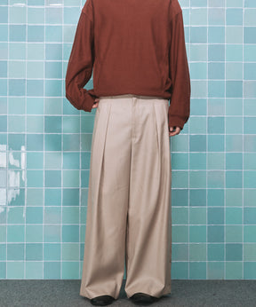 4 Colors CHAMBRAY WASHABLE WOOL BAGGY WIDE PANTS