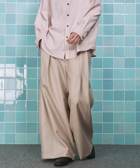 4 Colors CHAMBRAY WASHABLE WOOL BAGGY WIDE PANTS