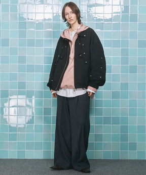 4 색 샹 브레이 세탁 가능한 양모 피크 라펠 더블 가슴 재킷