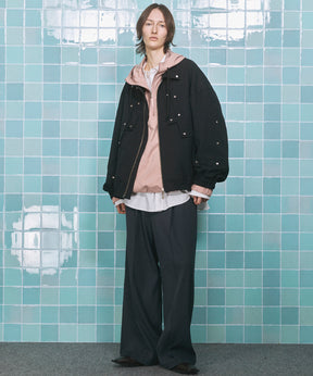 4 색 샹 브레이 세탁 가능한 양모 피크 라펠 더블 가슴 재킷