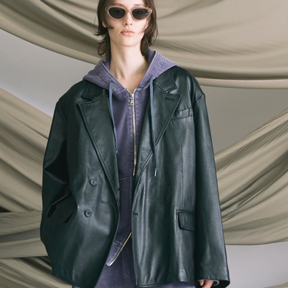 ジャケット・アウター TAILOREDPLEATS JACKET ssstein - 【残り一点】Silk Back Stand Collar Zip Jacket | ACRMTSM