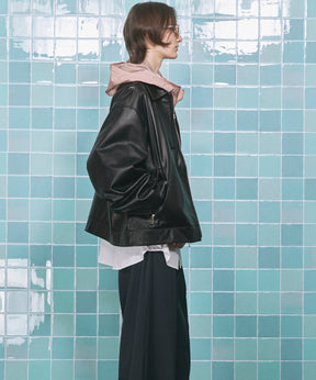 Sheep Leather Single Riders Collared Jacket