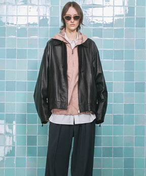 Sheep Leather Single Riders Collared Jacket