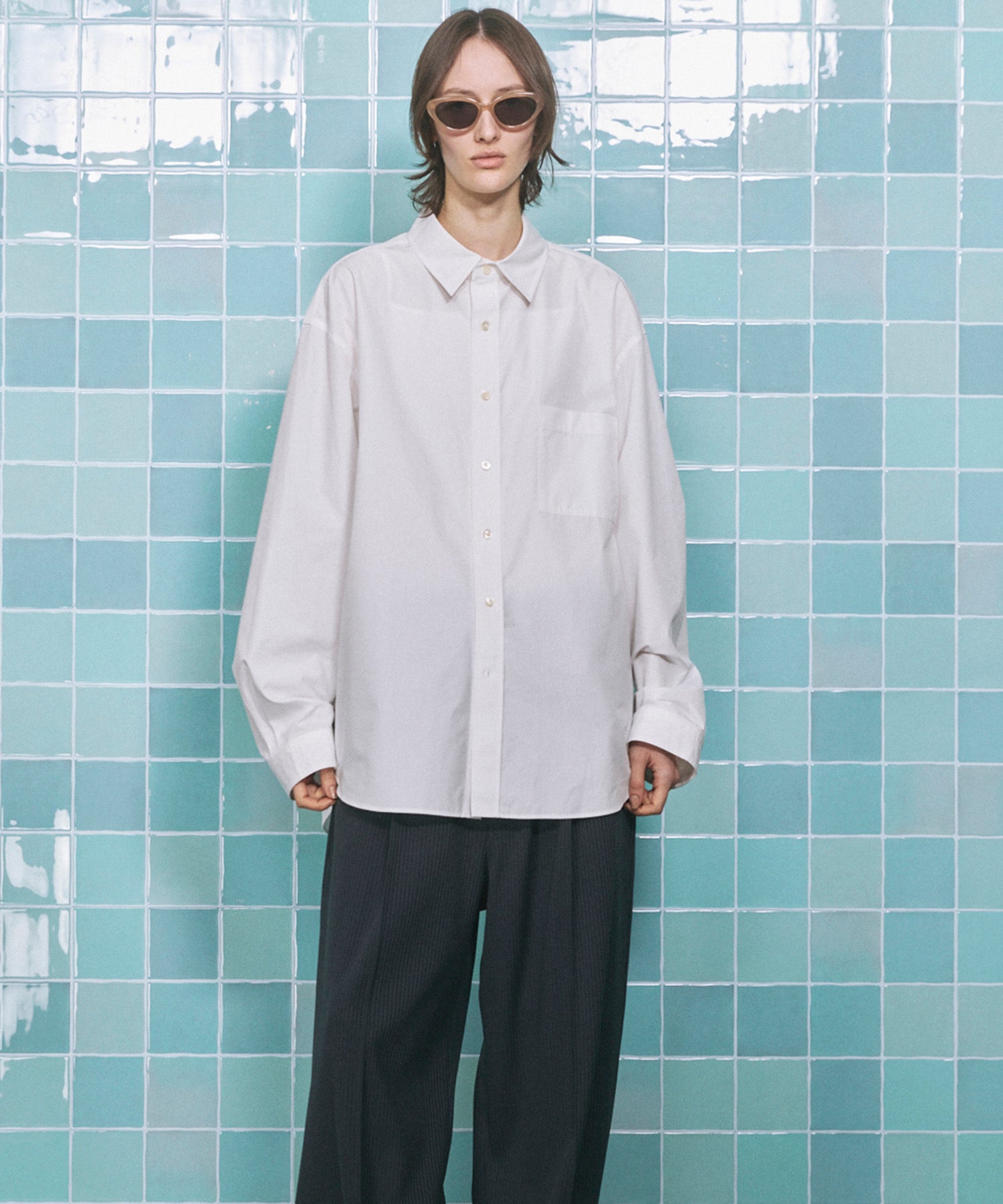 4 색 샹 브레이 세탁 가능한 양모 피크 라펠 더블 가슴 재킷