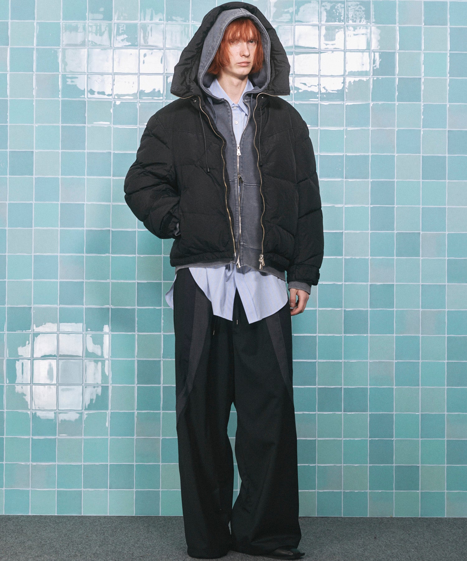 4 색 샹 브레이 세탁 가능한 양모 피크 라펠 더블 가슴 재킷