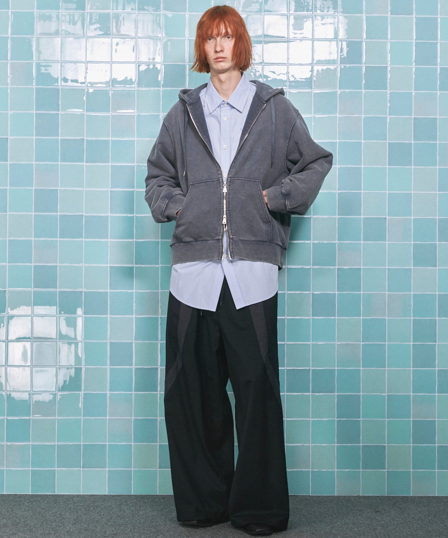 4 색 샹 브레이 세탁 가능한 양모 피크 라펠 더블 가슴 재킷