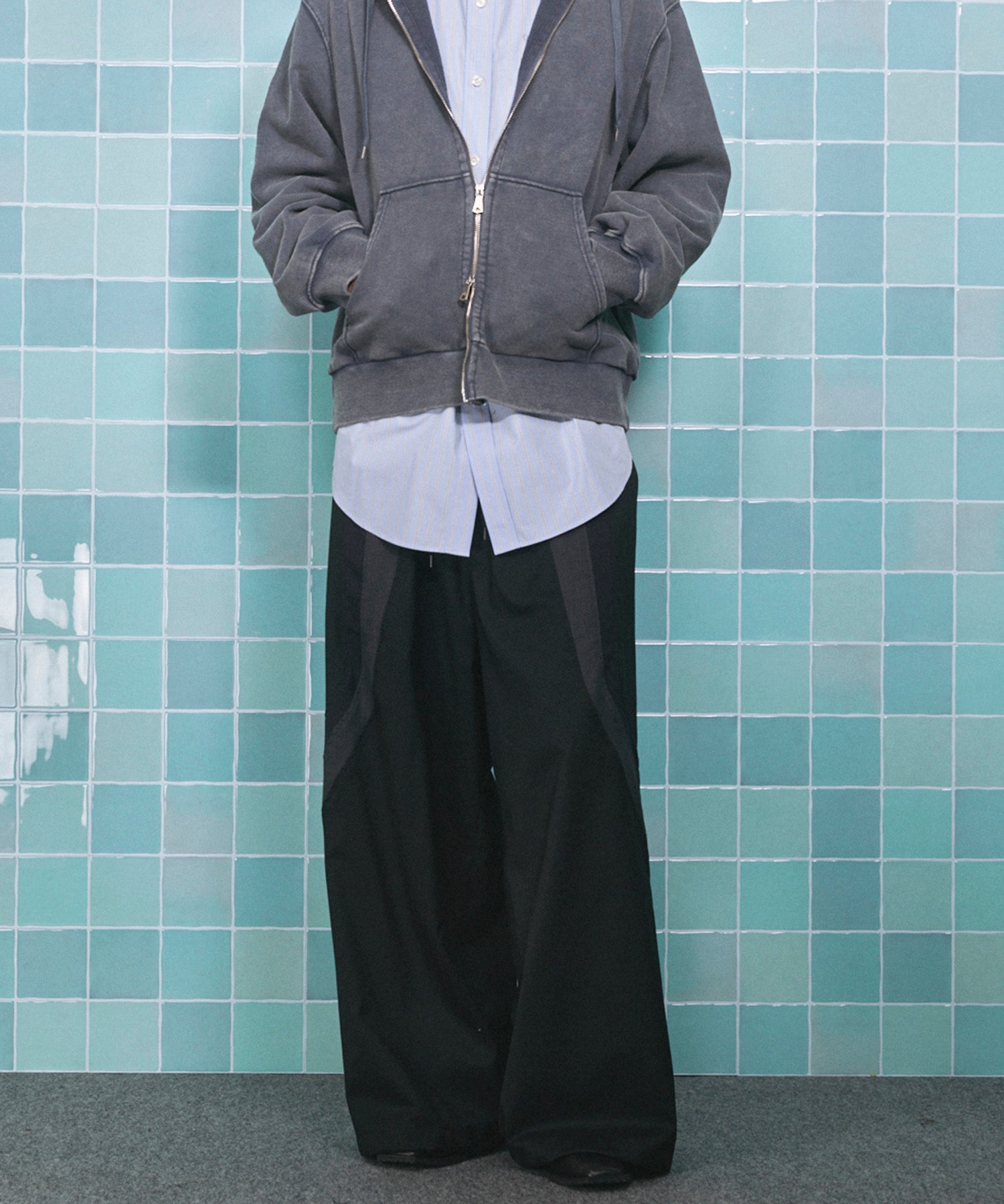 4 색 샹 브레이 세탁 가능한 양모 피크 라펠 더블 가슴 재킷