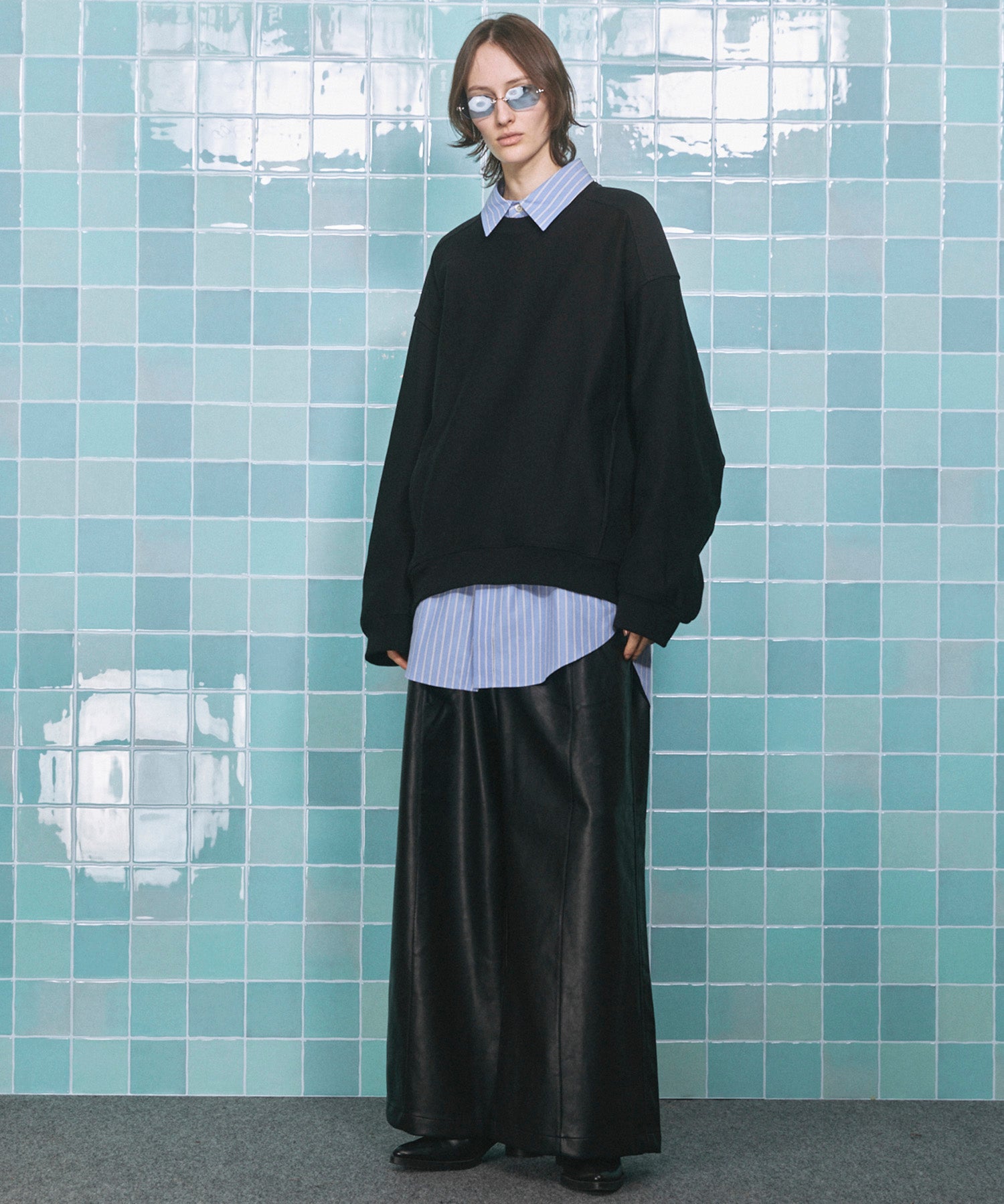 4 색 샹 브레이 세탁 가능한 양모 피크 라펠 더블 가슴 재킷