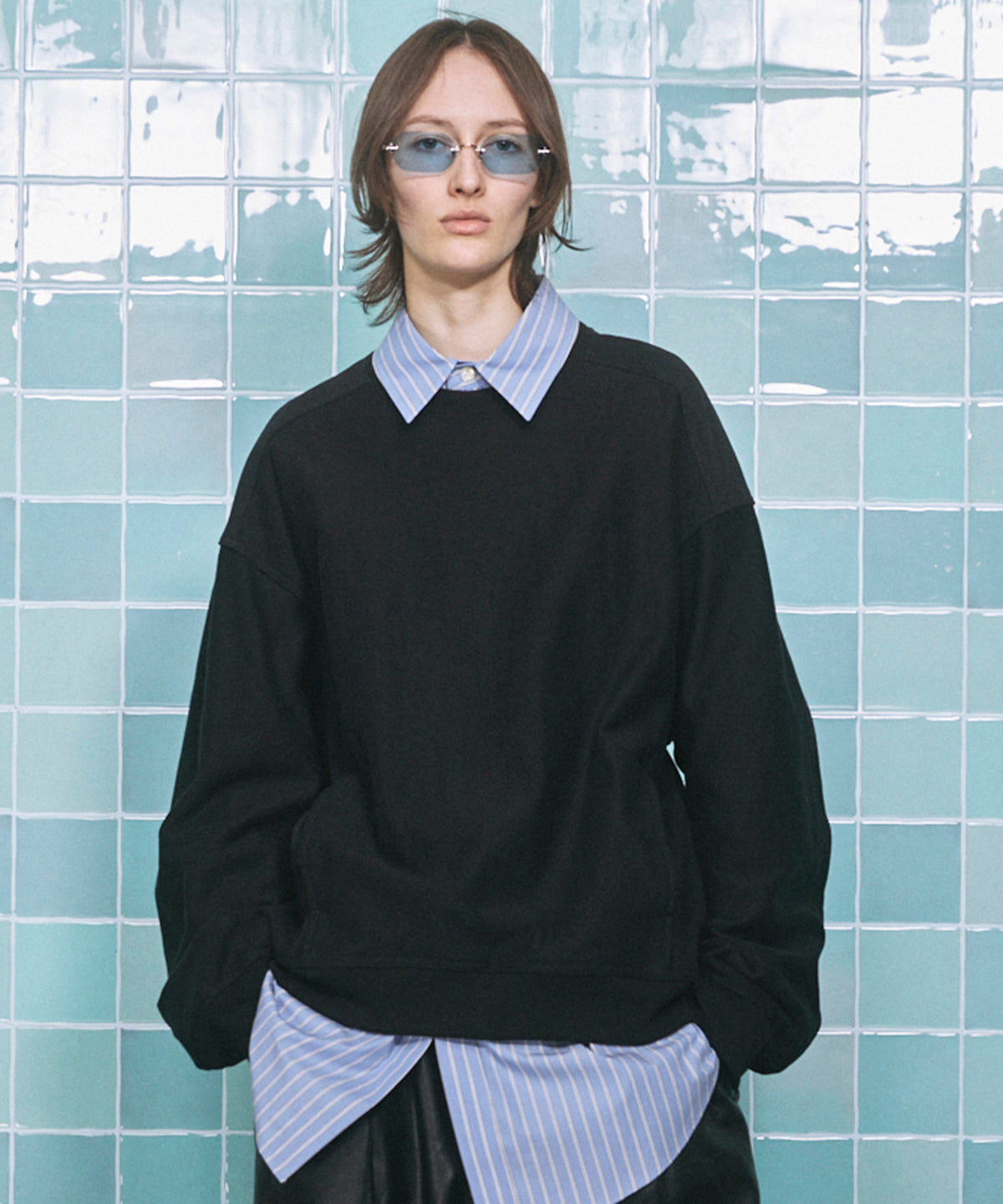 Prime-Over Crew Neck Pullover Sweatshirt