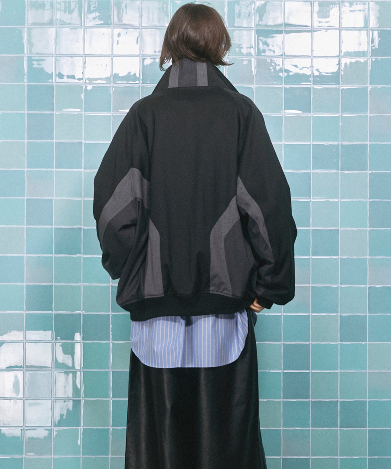 4 Colors Chambray Washable Wool Peaked Lapel Double Breasted Jacket