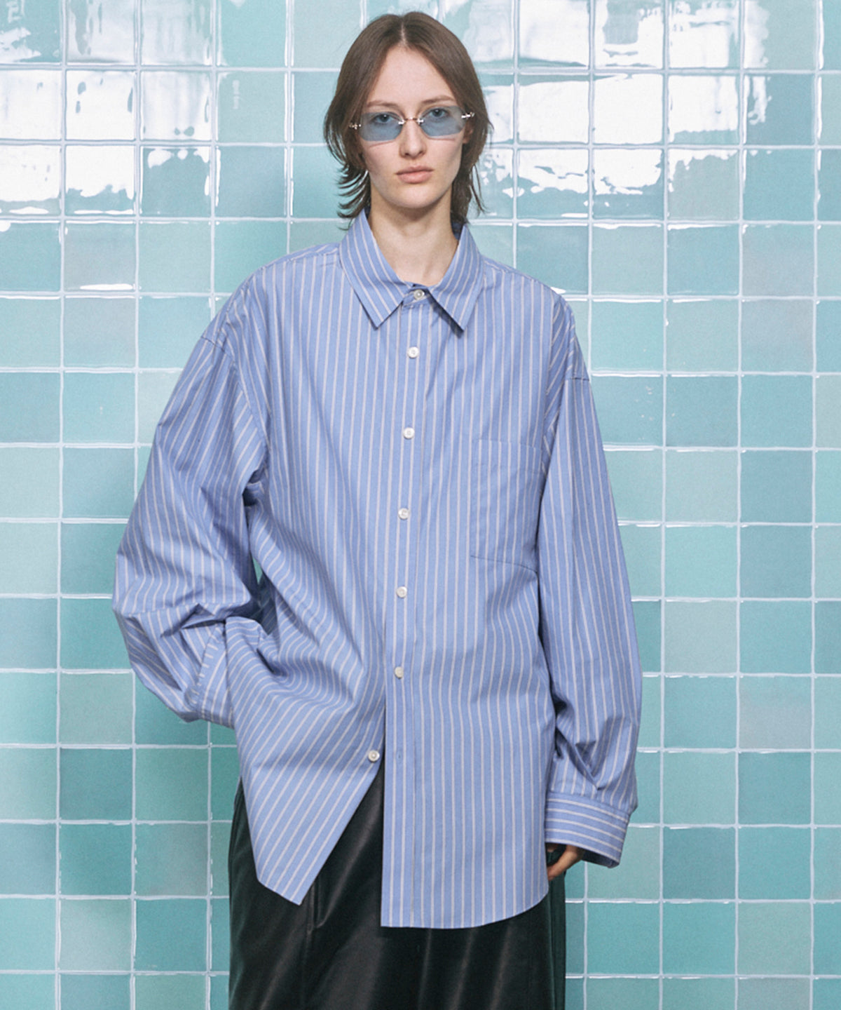 4 색 샹 브레이 세탁 가능한 양모 피크 라펠 더블 가슴 재킷