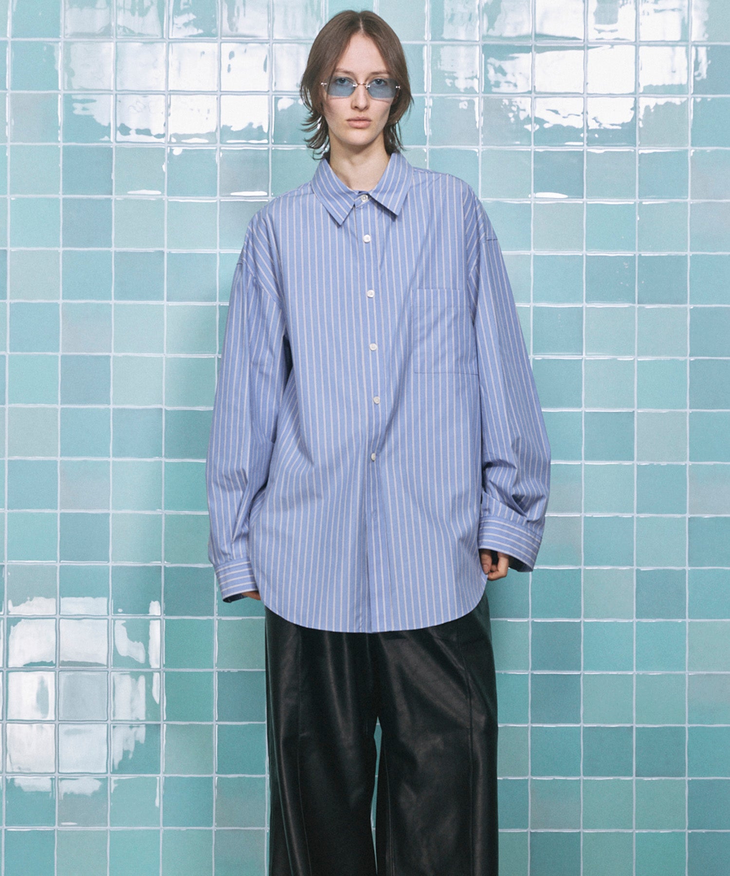 4 색 샹 브레이 세탁 가능한 양모 피크 라펠 더블 가슴 재킷