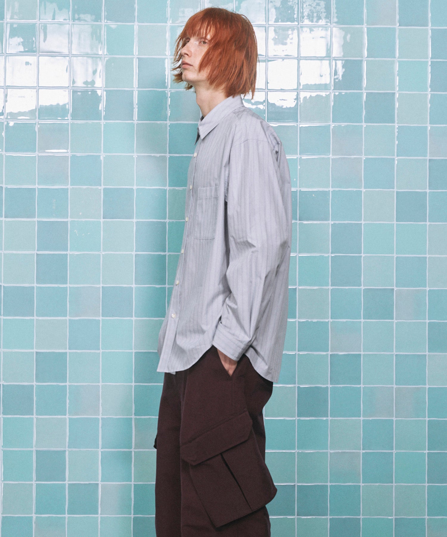 4 색 샹 브레이 세탁 가능한 양모 피크 라펠 더블 가슴 재킷