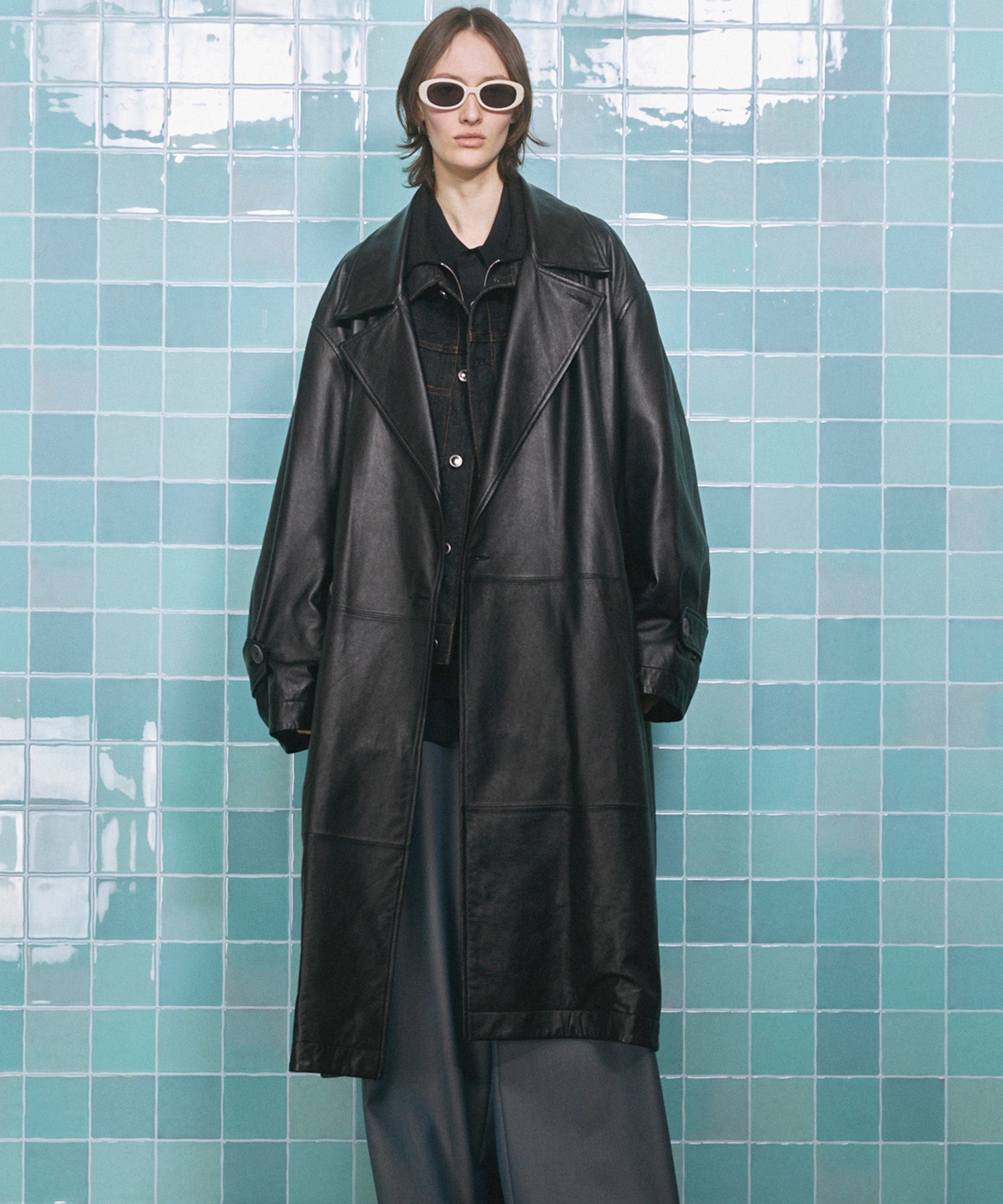 [25AW 사전 주문] 양 가죽 롱 코트