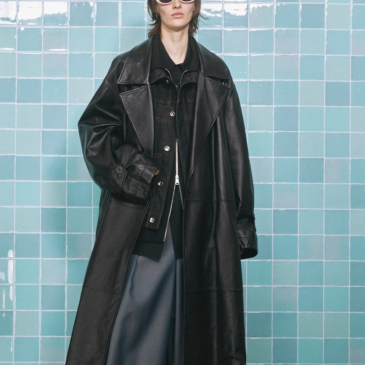 Sheep Leather Long Coat