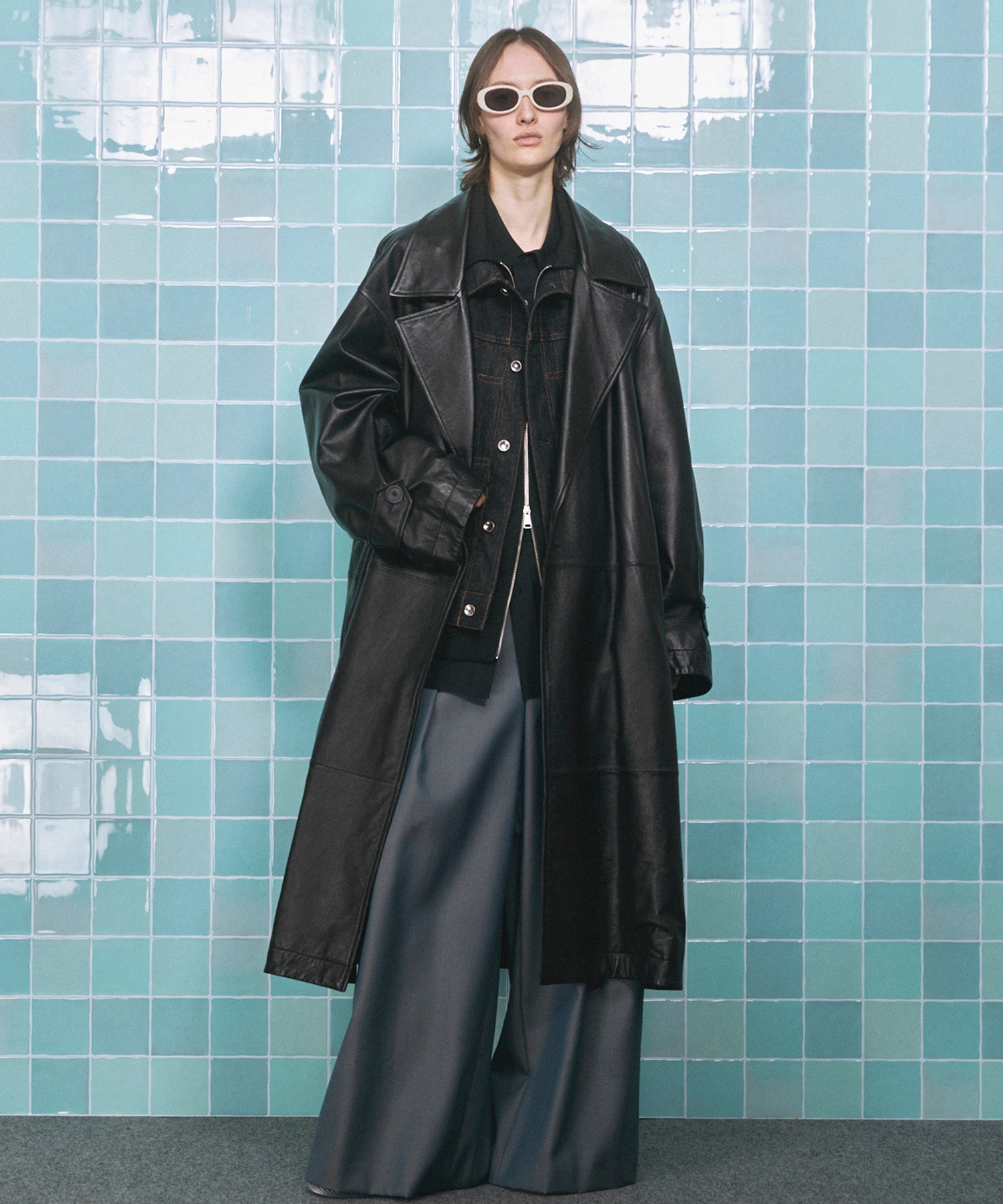 4 Colors CHAMBRAY WASHABLE WOOL BAGGY WIDE PANTS