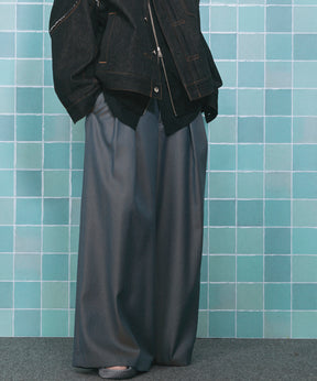 4 Colors CHAMBRAY WASHABLE WOOL BAGGY WIDE PANTS