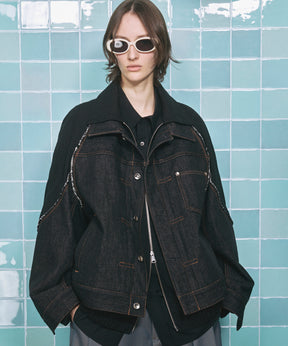 4 Colors Chambray Washable Wool Peaked Lapel Double Breasted Jacket