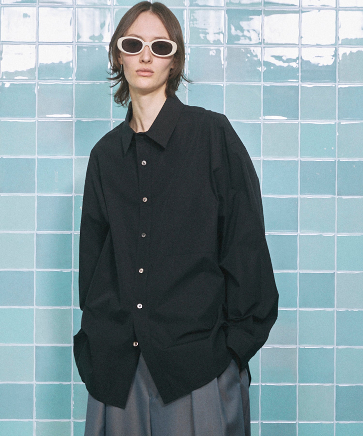 4 색 샹 브레이 세탁 가능한 양모 피크 라펠 더블 가슴 재킷