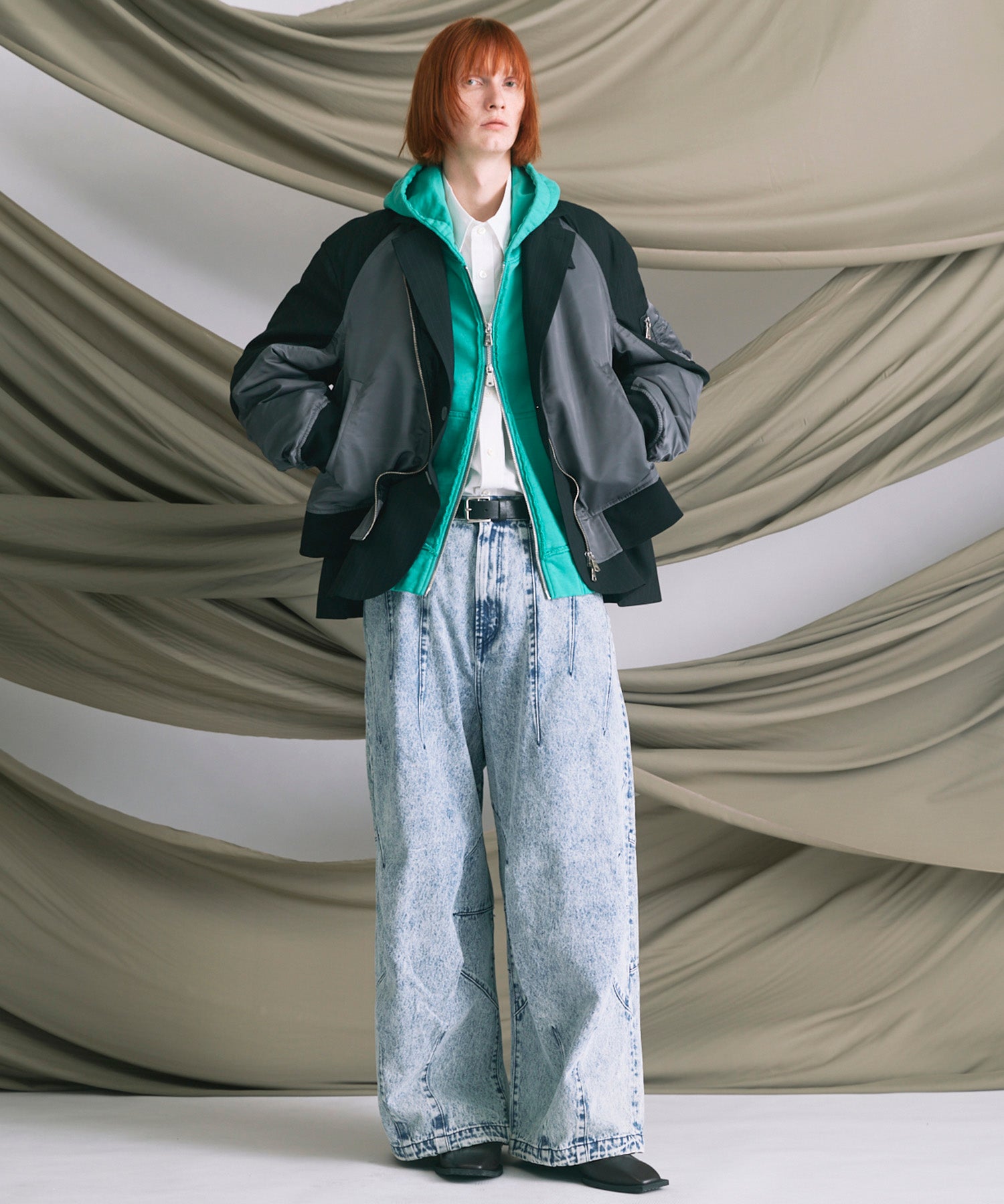 4 색 샹 브레이 세탁 가능한 양모 피크 라펠 더블 가슴 재킷