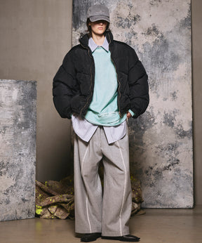 重量重量汗水绣花损伤超染色船员脖子套头衫