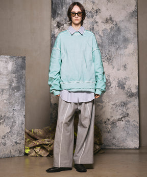 4 색 샹 브레이 세탁 가능한 양모 피크 라펠 더블 가슴 재킷