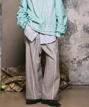 4 색 샹 브레이 세탁 가능한 양모 피크 라펠 더블 가슴 재킷