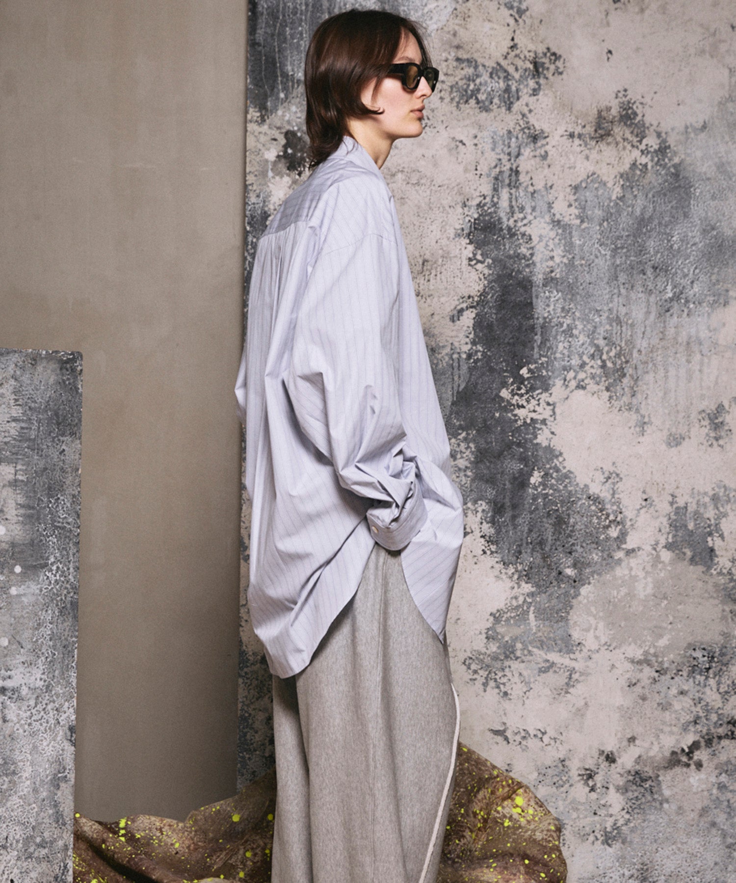 4 색 샹 브레이 세탁 가능한 양모 피크 라펠 더블 가슴 재킷