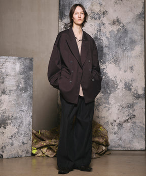 4 색 샹 브레이 세탁 가능한 양모 피크 라펠 더블 가슴 재킷