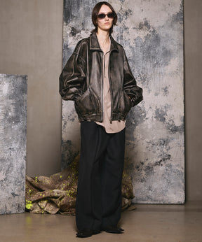 [25AW 사전 주문] 양 가죽 스탠드 칼라 블루슨