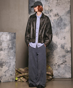 Sheep Leather Single Riders Collared Jacket