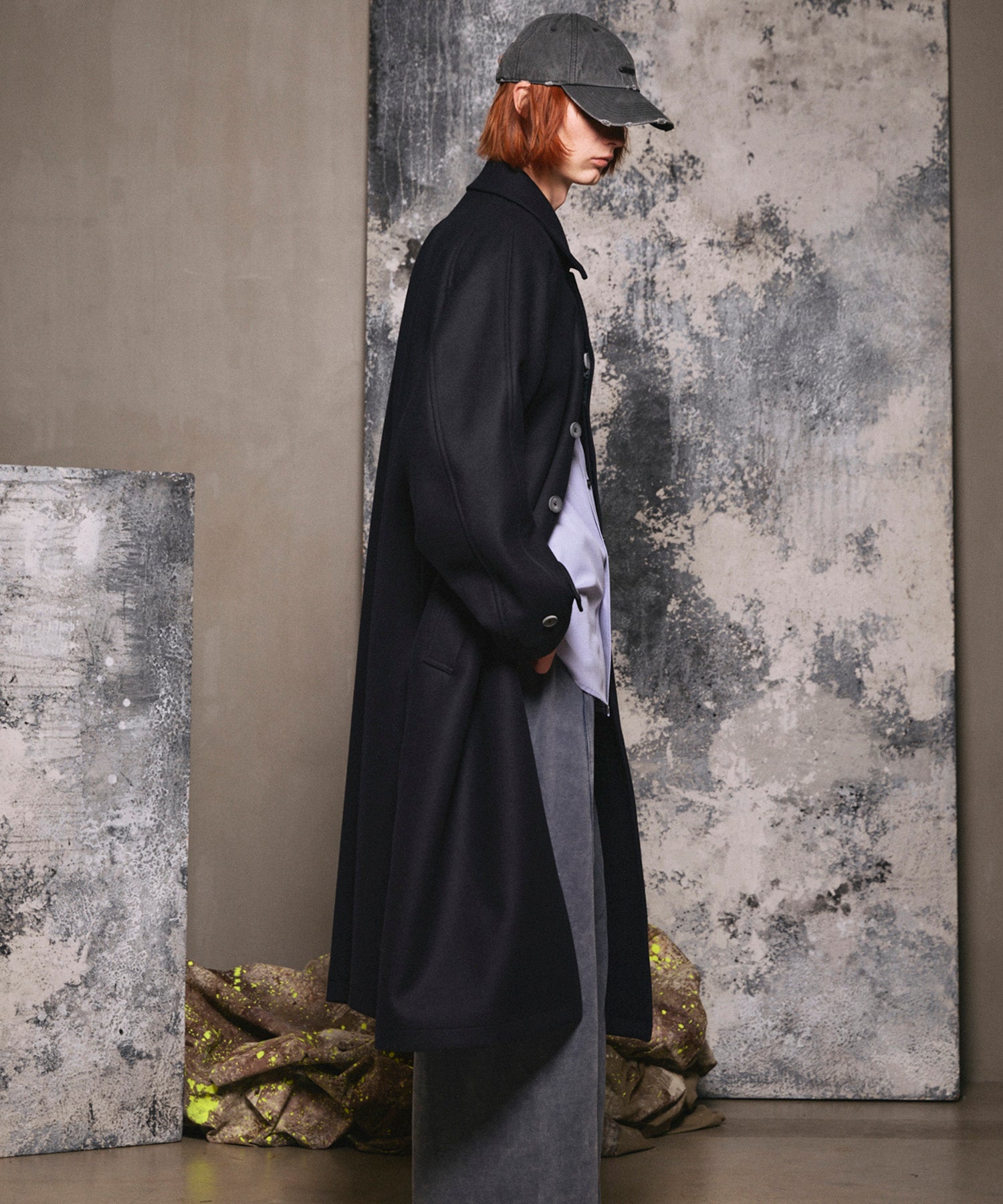 MAISON SPECIAL Super140s メルトン ダブルコート Super140s Prime-Over Melton Double Breasted Coat