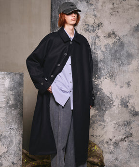 Super140s Prime-Over Melton Balmachan Coat