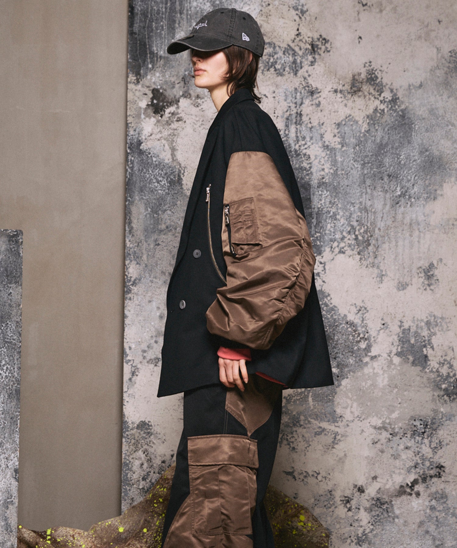 4 색 샹 브레이 세탁 가능한 양모 피크 라펠 더블 가슴 재킷